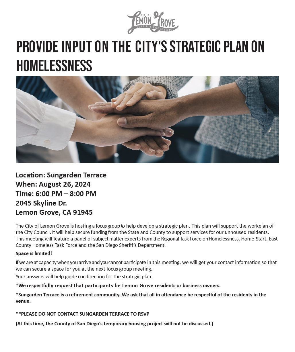 Image of City of Lemon Grove Homeless Action Plan